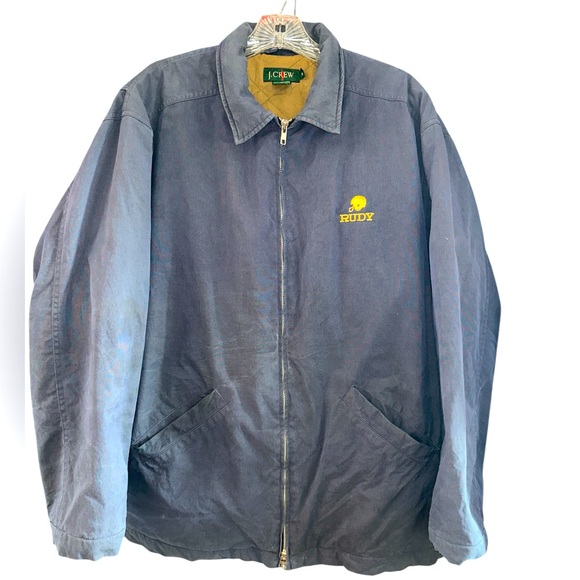 J.Crew Vintage 90’s Rudy Crew Member 🏈 Zip Jacket Medium Oversized - Picture 1 of 8